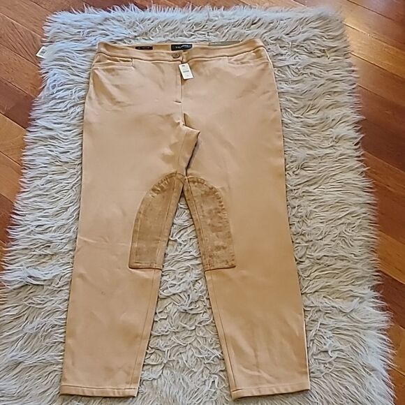 Talbots Pants - NWT Talbots‎ skinny ankle rayon stretch tan pants size 14